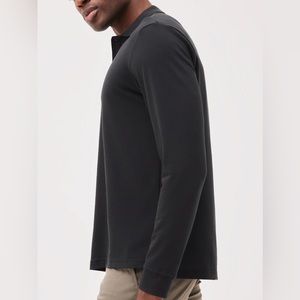 NWT MENS Outdoor Voices Birdie Long Sleeve Polo Black